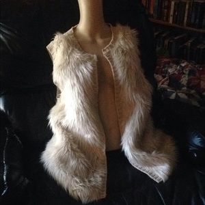 Cream colored  fur vest